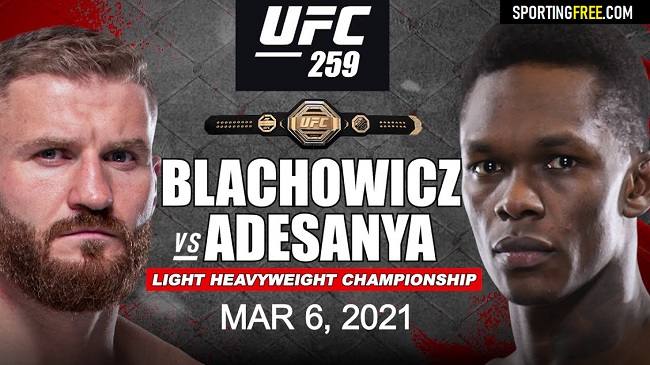 UFC 259 Israel Adesanya vs Jan Blachowicz Live Stream
